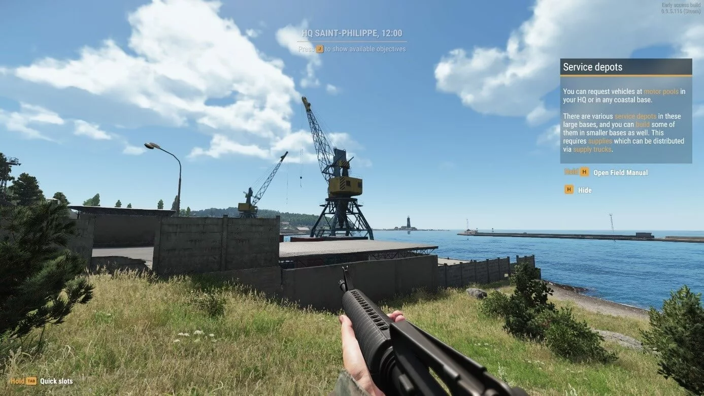 Imagen: Captura de pantalla de Arma Reforger: visión general de la misión al comienzo del juego