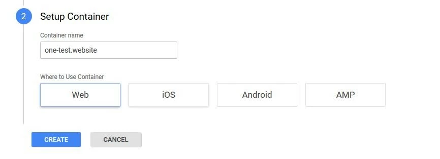 Imagen: Google Tag Manager: configuración del contenedor