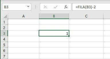 Imagen: Numerar específicamente con la función FILA