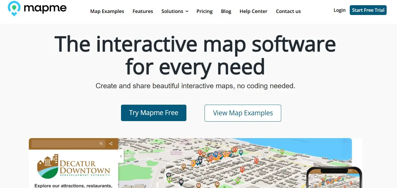 Imagen: Interfaz de usuario de Mapme