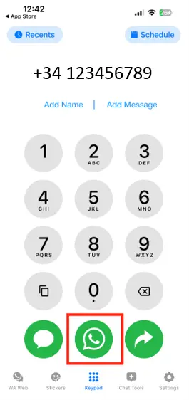 Imagen: Captura de pantalla en la aplicación “Click to Chat”