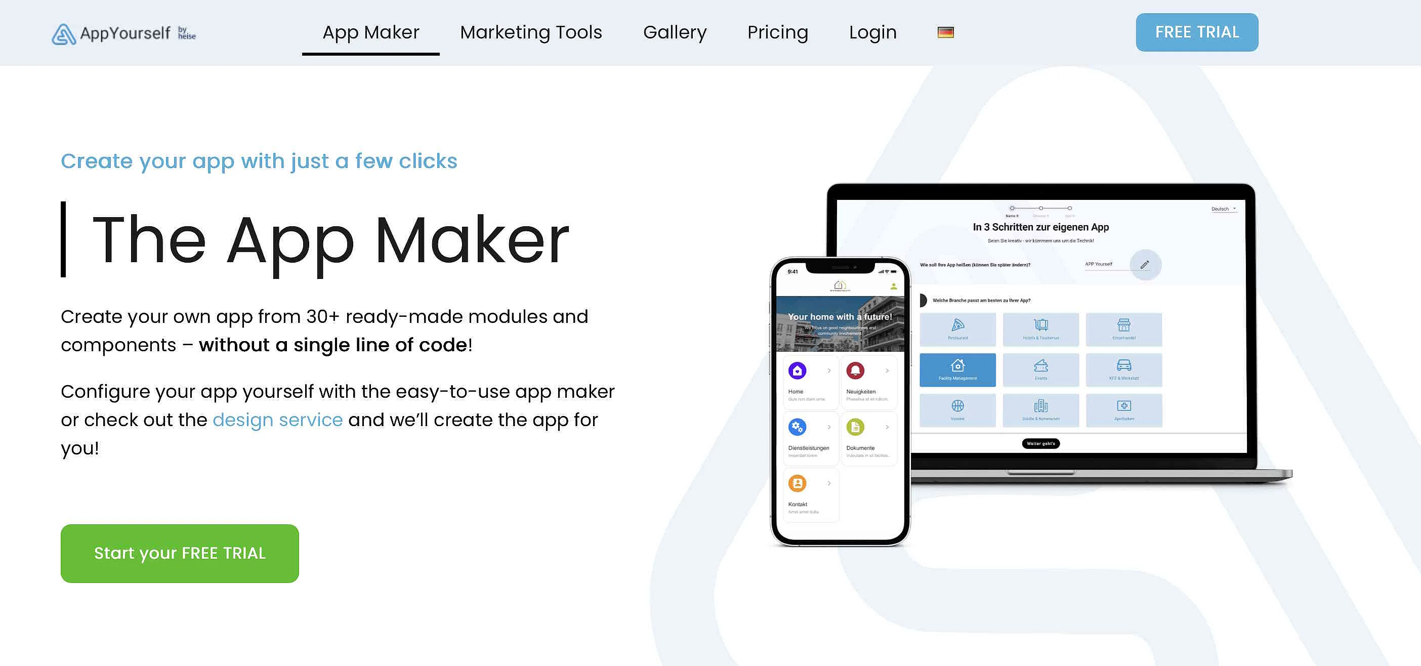 Imagen: Captura de la página web de AppYourself