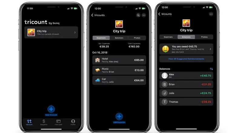 Imagen: Captura de pantalla de la app de Tricount