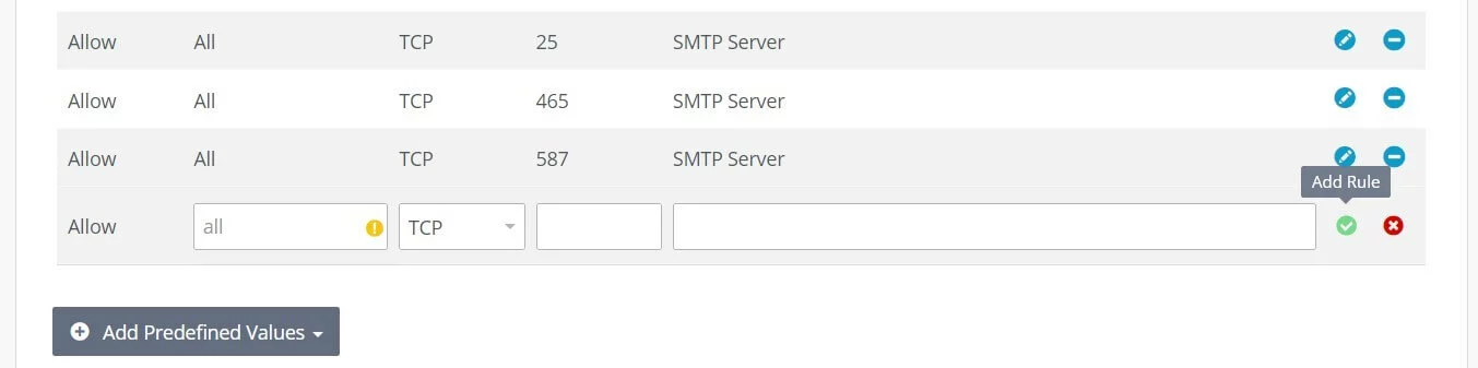 IONOS Cloud Panel: añadir condición al cortafuegos