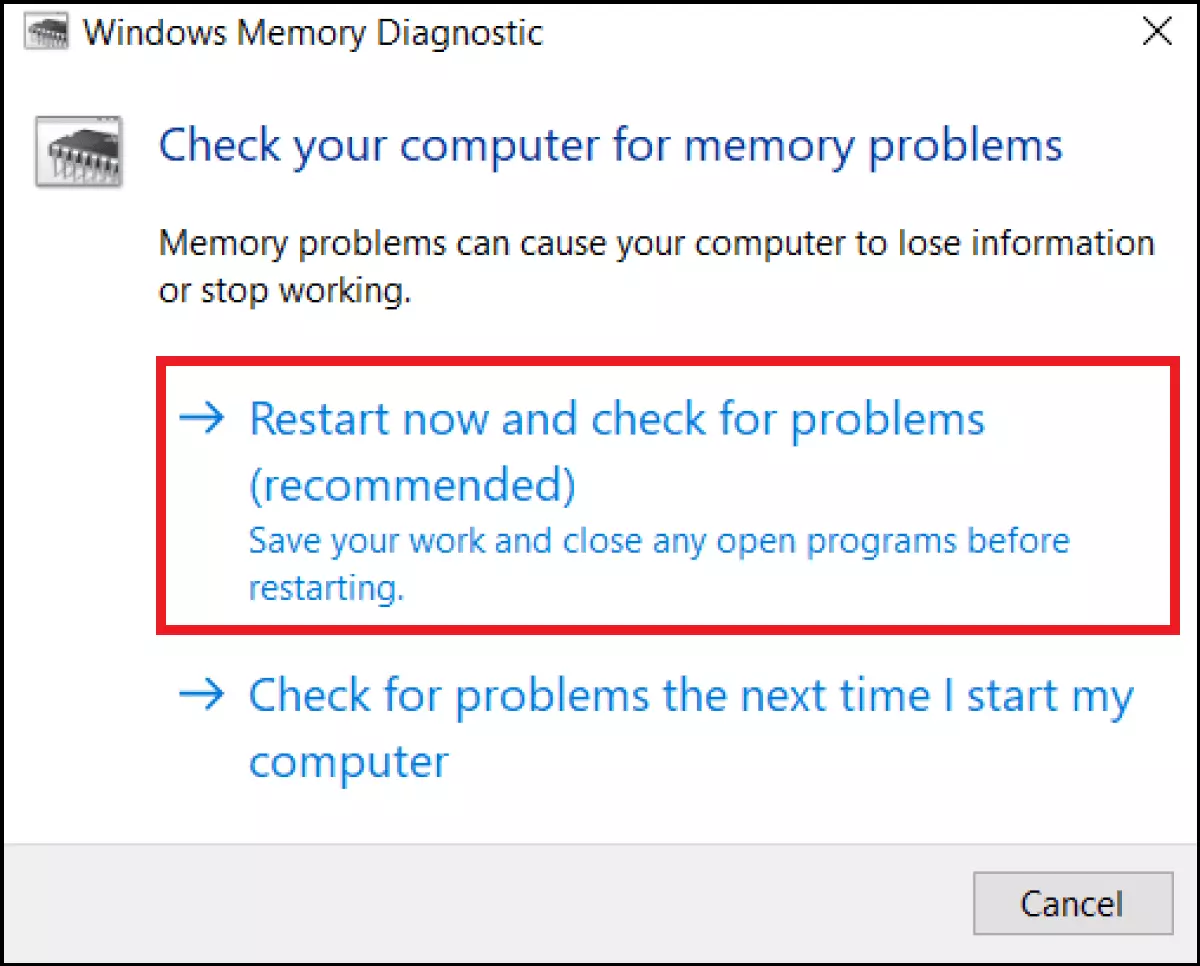 La herramienta “Diagnóstico de memoria” en Windows