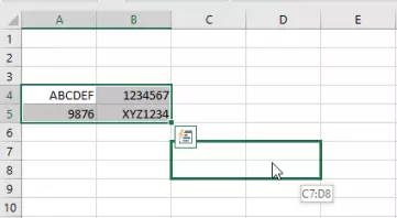 Imagen: Excel: desplazar las celdas a la posición deseada