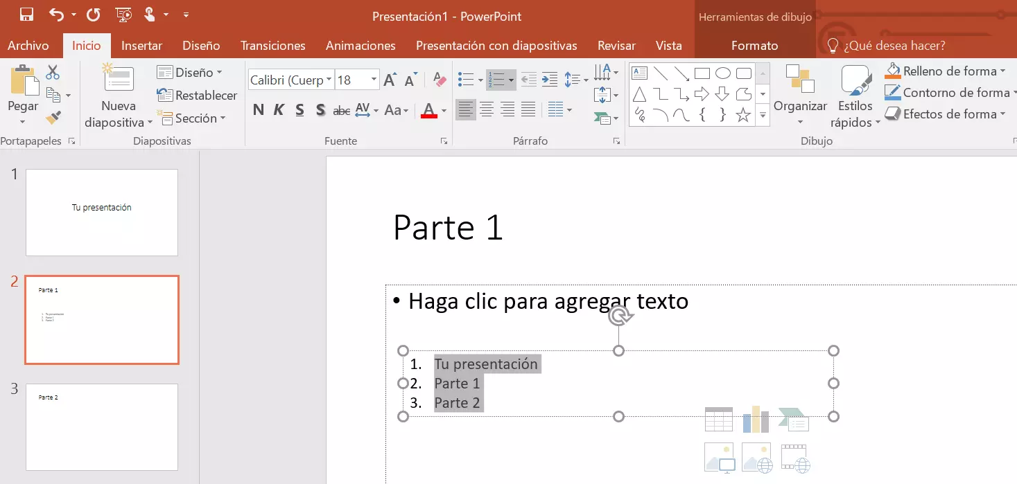 Imagen: PowerPoint: numerar la tabla de contenido