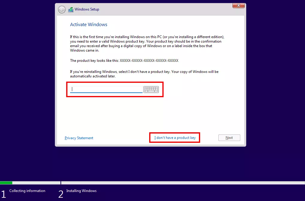 Imagen: Actualizar a Windows 11: solicitud de la clave de producto