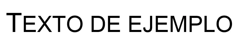 Imagen: Vista de navegador: la variante de fuente small-caps formatea el tamaño de las letras en la frase “Texto de ejemplo”