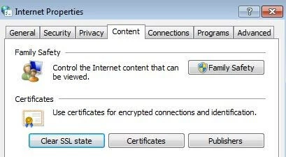 Imagen: Opciones de Internet en Windows 7