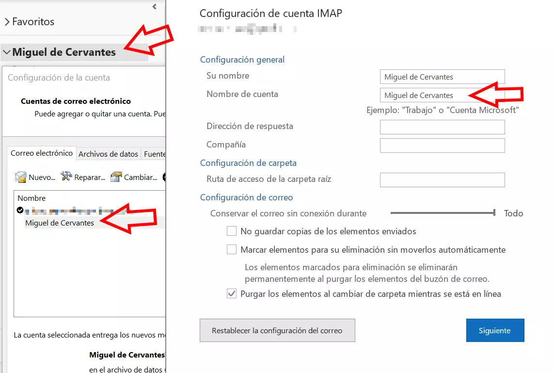 Cambiar remitente de Outlook: modificar la descripción de cuenta Cambiar remitente de Outlook: modificar la descripción de cuenta