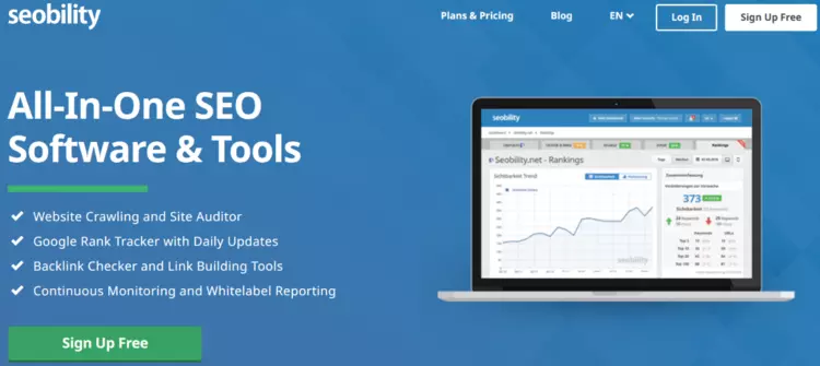 Página de inicio de Seobility Página de inicio de Seobility