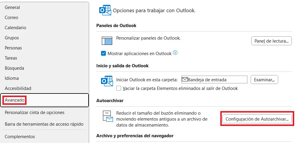 Microsoft Outlook: “Autoarchivar” Imagen: Microsoft Outlook: “Autoarchivar”
