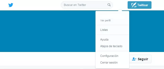 Imagen: Ver perfil y acceder a la configuración en el menú desplegable