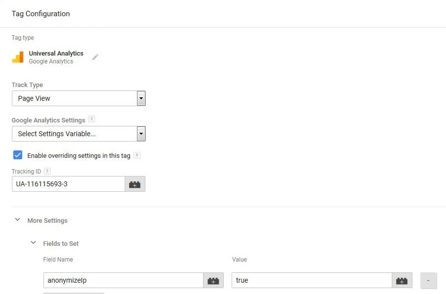 Imagen: Etiqueta Analítica Universal en GTM
