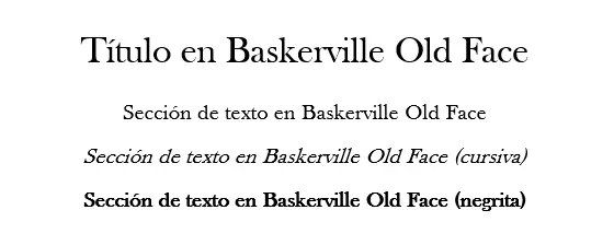 Imagen: Ejemplo de texto para Baskerville