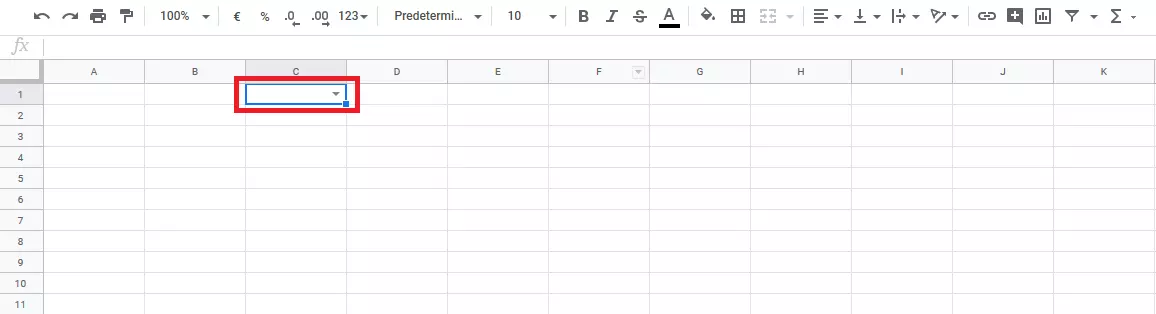 Imagen: Google Sheets: menú desplegable