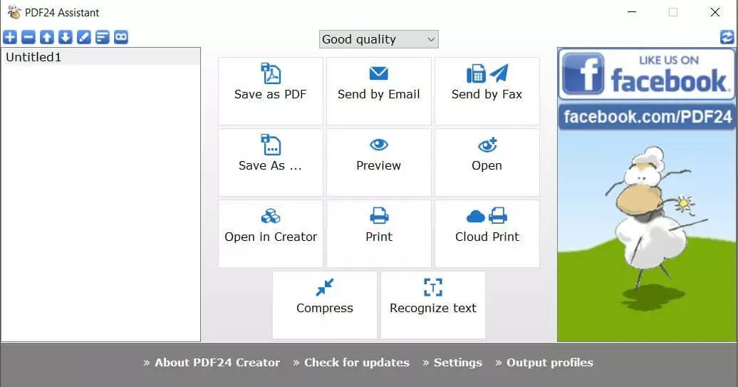 Imagen: Pasar ODT a PDF con PDF24 Creator