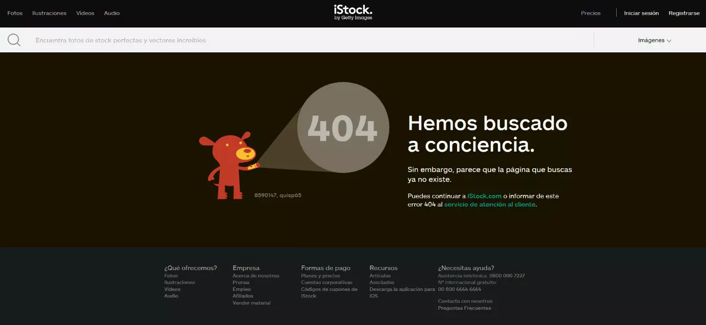 Imagen: Página 404 de iStock
