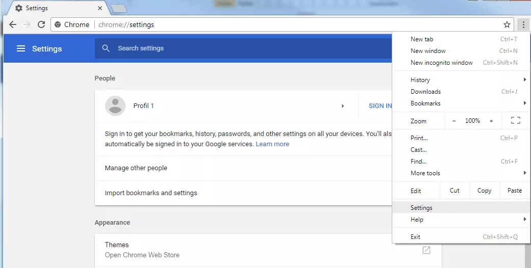 Imagen: Google Chrome: configuración