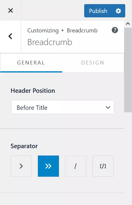 Imagen: Captura de pantalla del personalizador de WordPress con el tema Astra