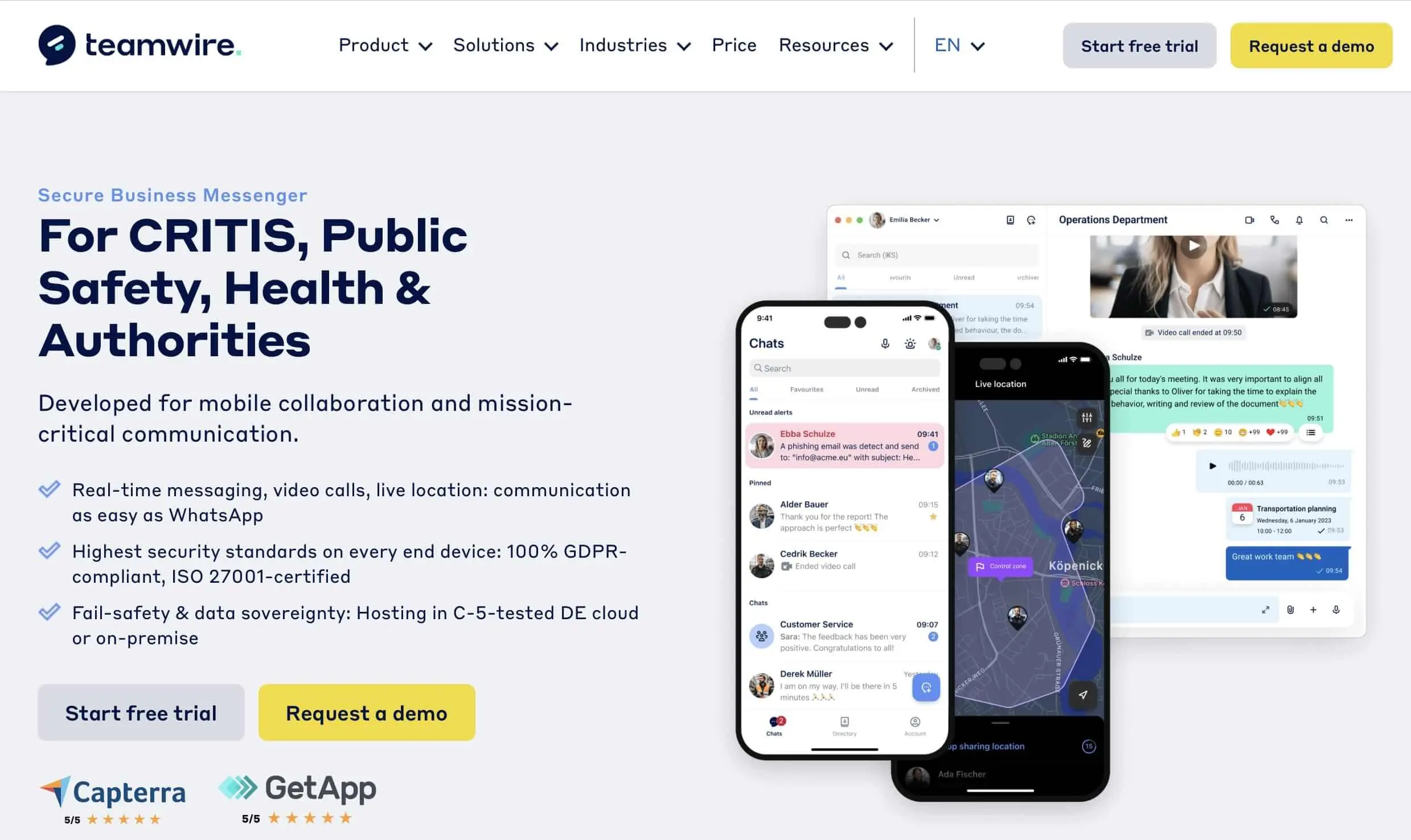 Imagen: Captura de pantalla de la página web de Teamwire