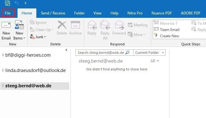 Outlook 2016: Vista de inicio Outlook 2016: Vista de inicio