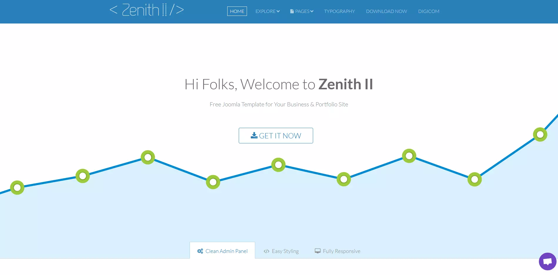 Imagen: Captura de pantalla de la plantilla Joomla Zenith II