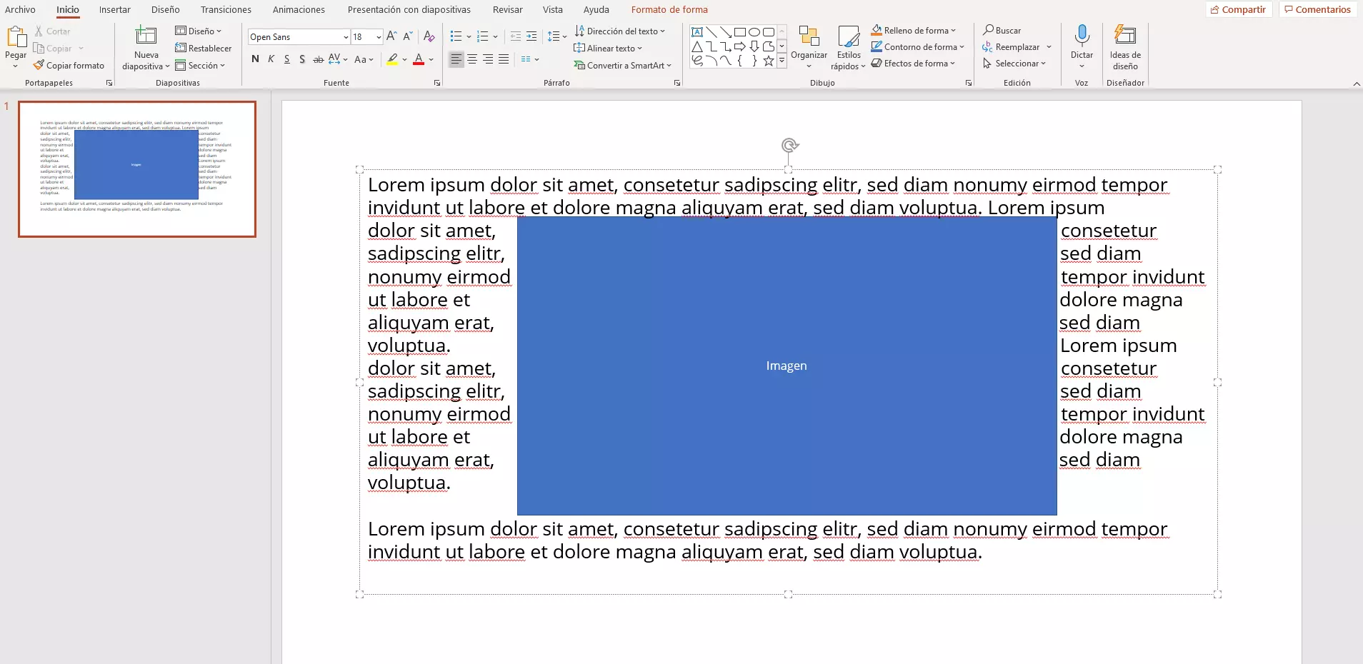 PowerPoint: colocar texto alrededor de imagen 