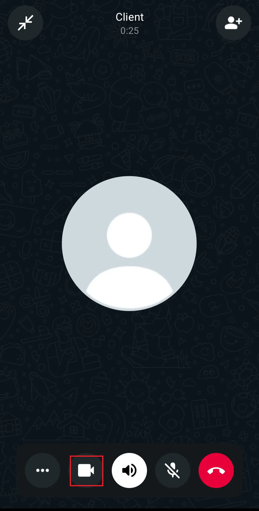 Imagen: WhatsApp: icono de la cámara de vídeo para pasar a videollamada