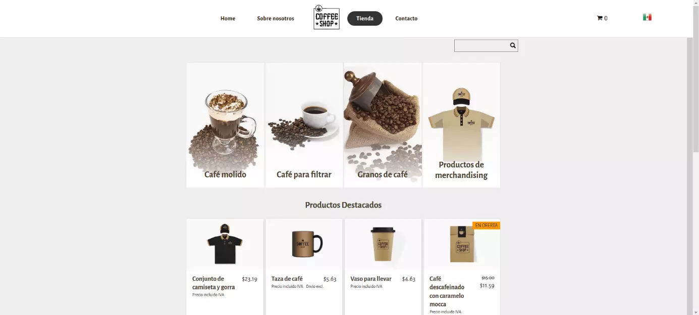 Imagen: Ejemplo de tienda de IONOS
