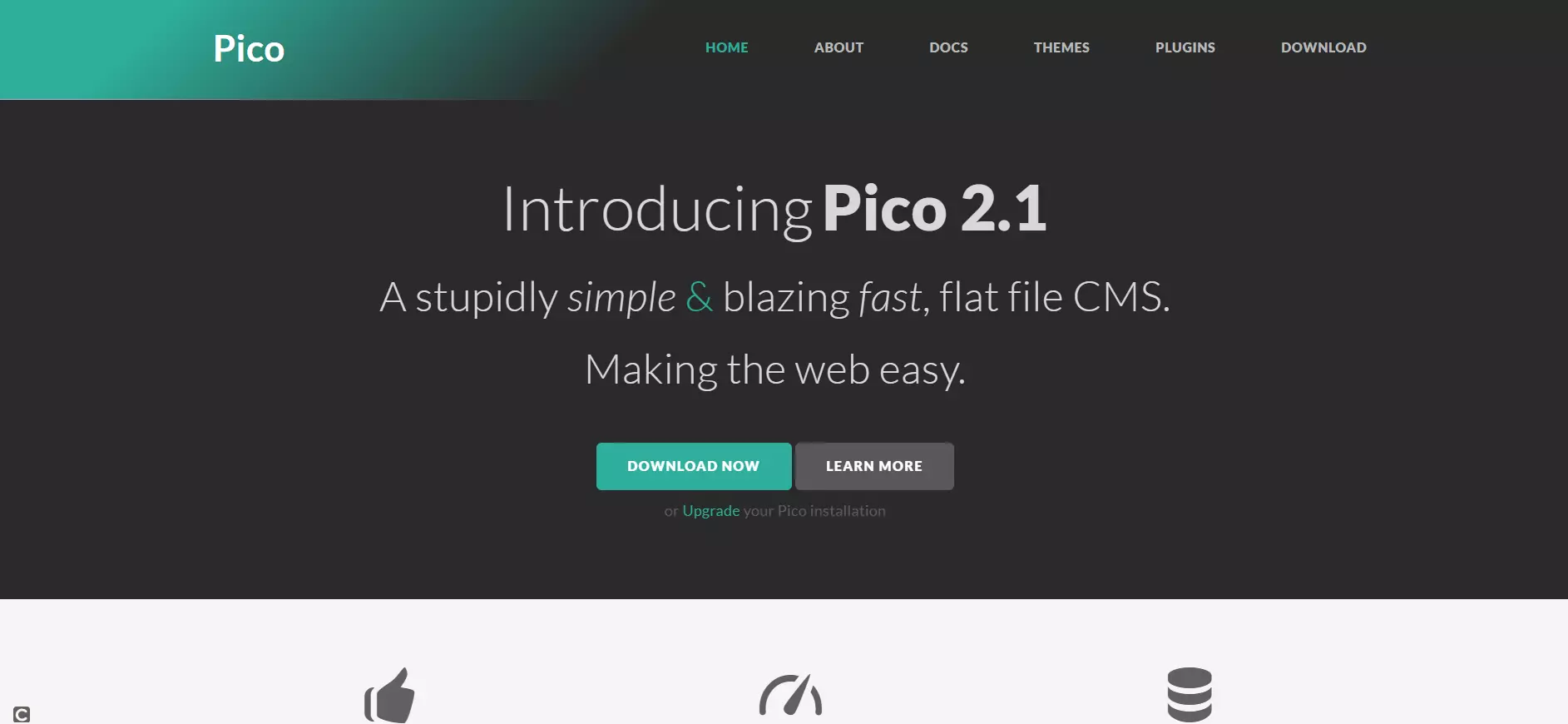 Imagen: Página de inicio del proyecto Pico