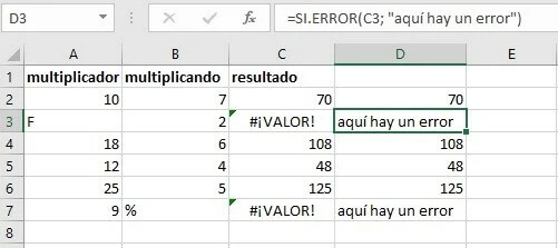 Imagen: SI.ERROR muestra un comentario en caso de error