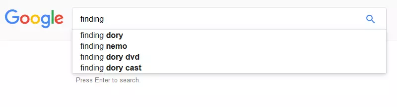 Imagen: Captura de pantalla de la función autocompletar de Google