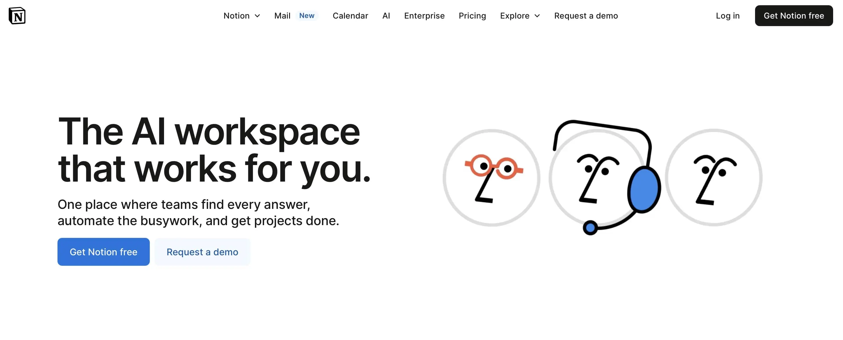 Captura de pantalla de la página de inicio de Notion Imagen: Captura de pantalla de la página de inicio de Notion