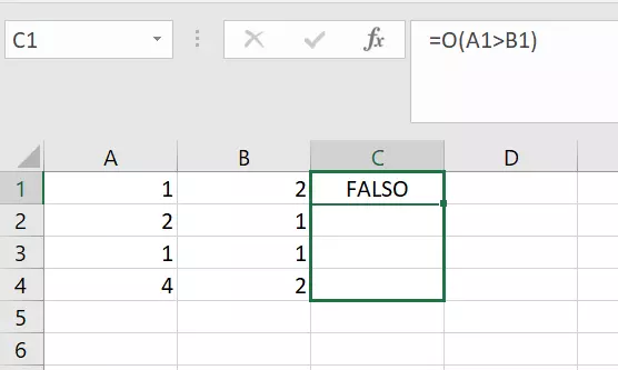 Imagen: Puedes arrastrar y soltar para extender la función de Excel O a varias celdas.