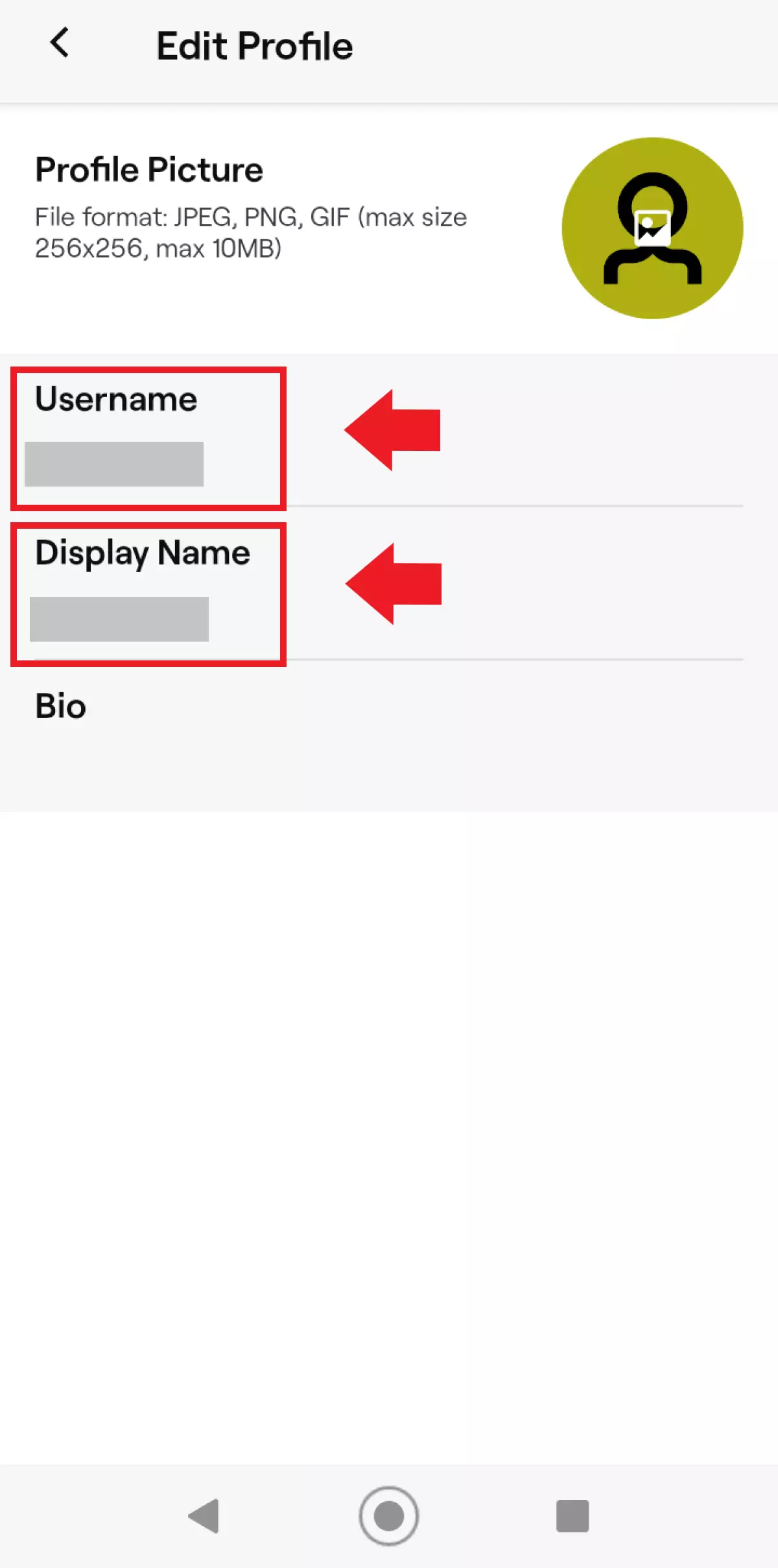 Imagen: Menú “Editar perfil” en la aplicación móvil de Twitch
