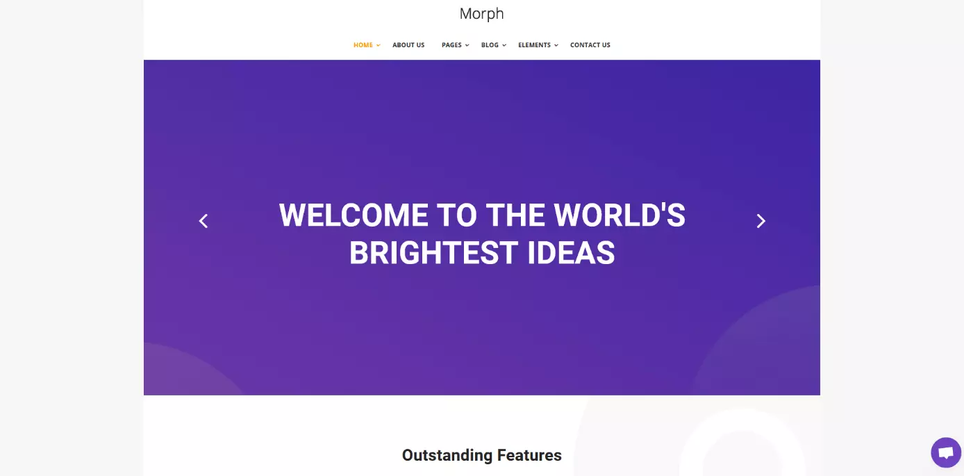 Imagen: Captura de pantalla de la plantilla Joomla Morph
