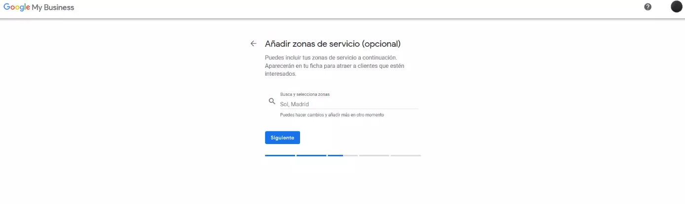 Imagen: Google My Business: añadir las zonas de servicio
