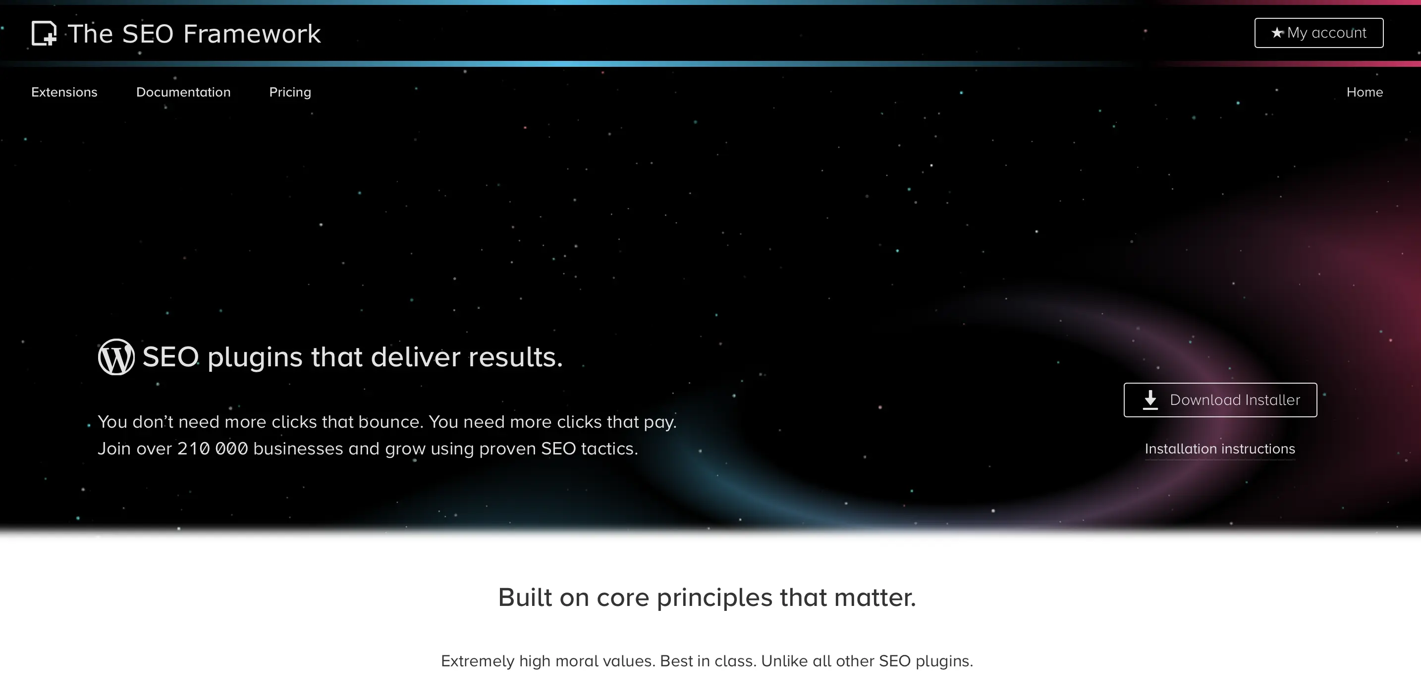 Imagen: Captura de pantalla de la página web de The SEO Framework