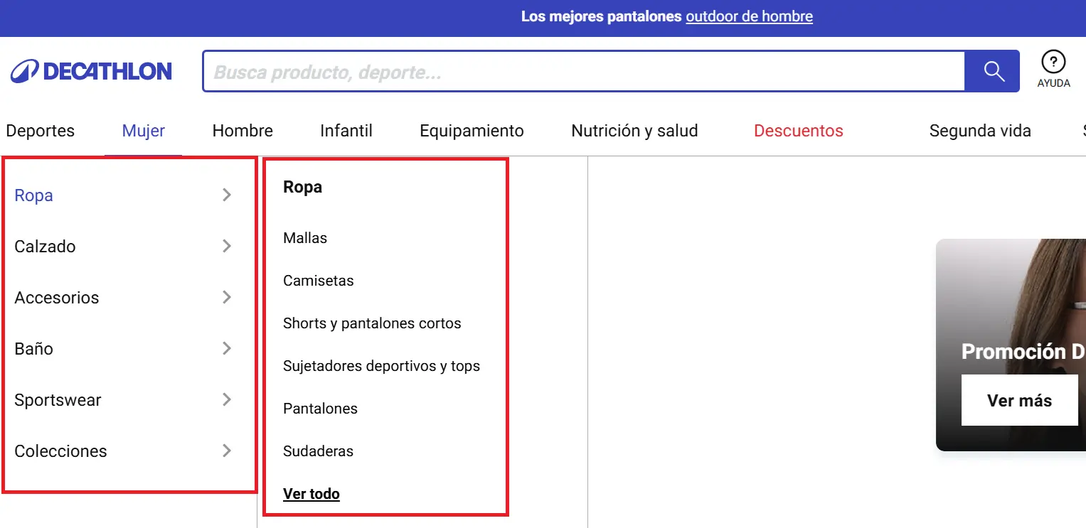 Imagen: Captura de pantalla de la página web oficial de Decathlon