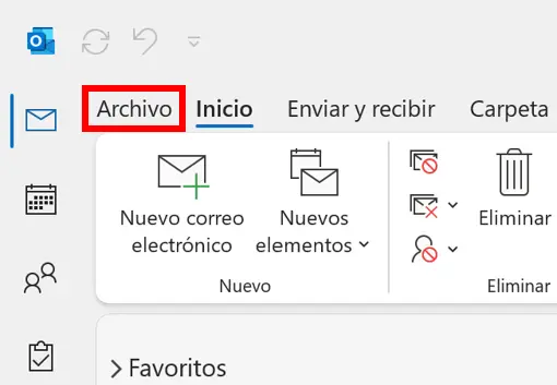 Cinta de opciones de Outlook Imagen: Cinta de opciones de Outlook