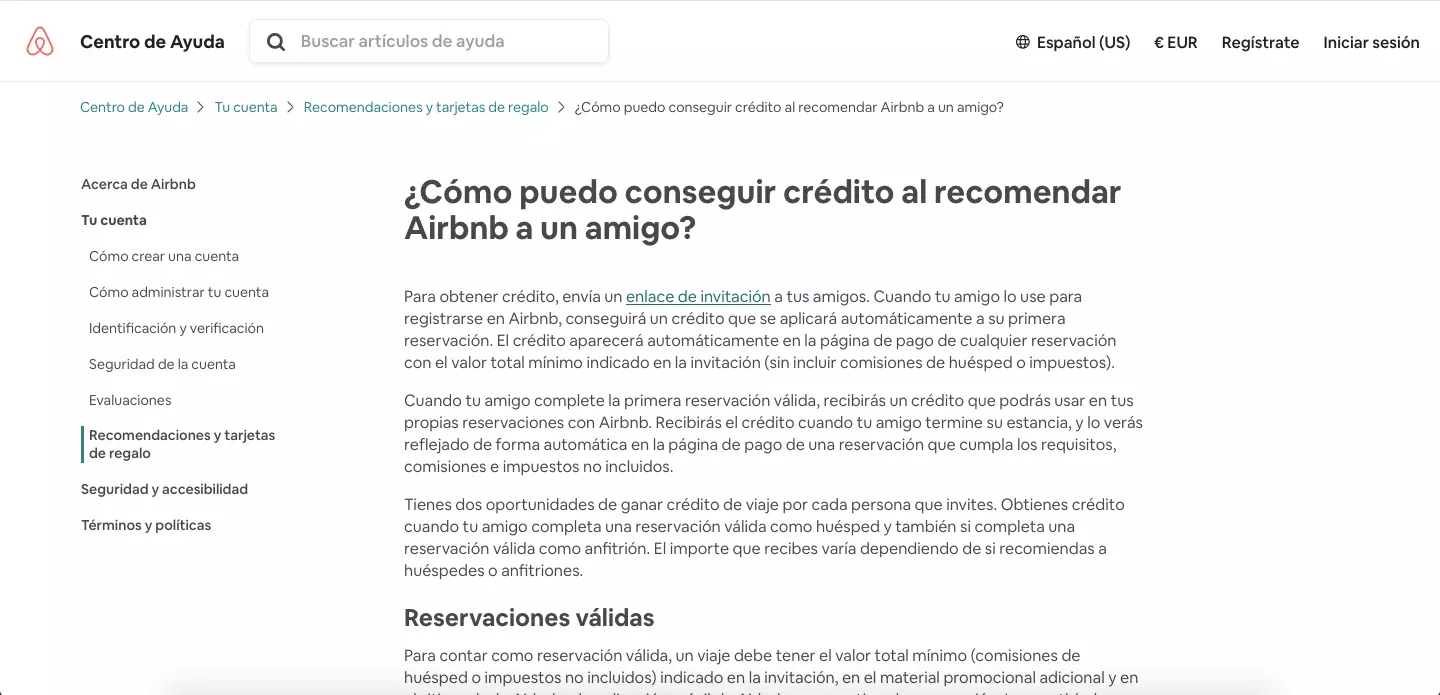 Imagen: Ejemplo de Marketing de recomendación en Airbnb
