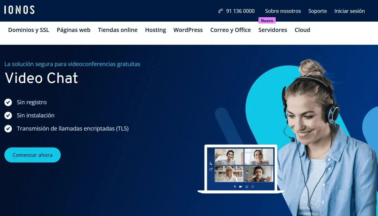 Imagen: Videoconferencias gratuitas y seguras con IONOS