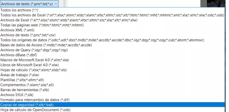 Excel: abrir copia de seguridad de archivo de Excel Excel: abrir copia de seguridad de archivo de Excel
