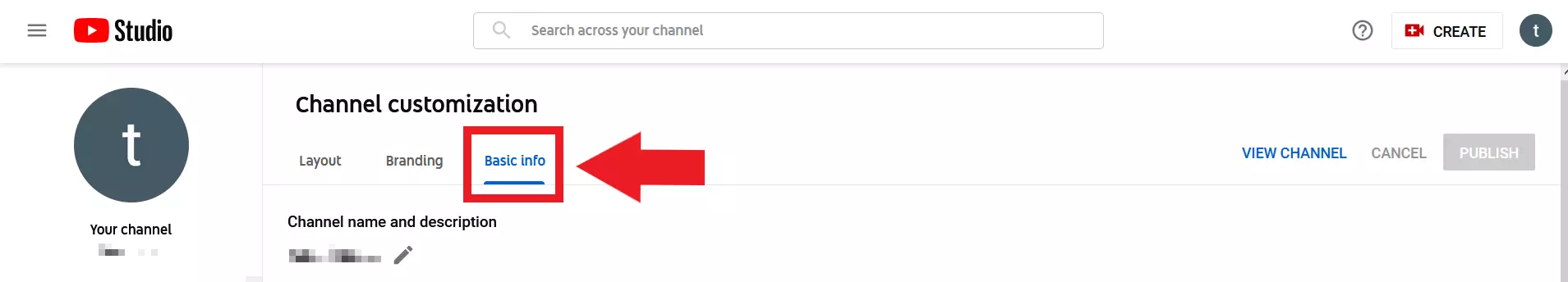 Imagen: Personalización del canal de YouTube: pestaña “Información general”