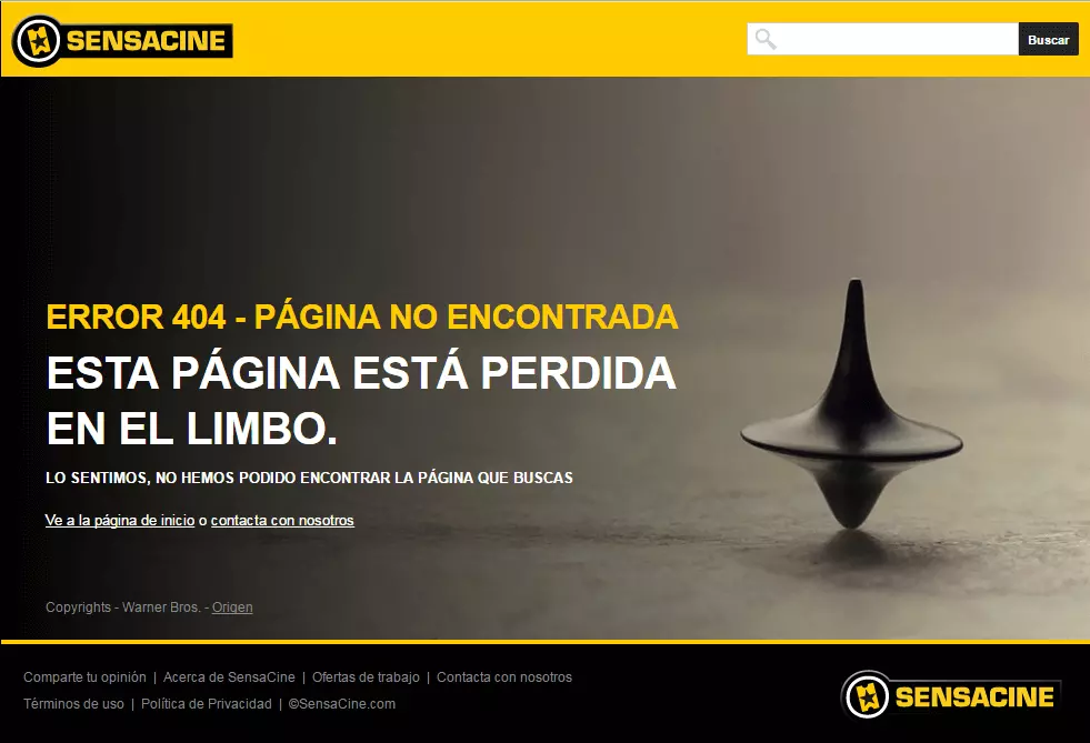 Imagen: Página 404 de Sensacine