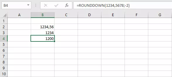 Imagen: Versión fácil de la fórmula REDONDEAR.MENOS en Excel
