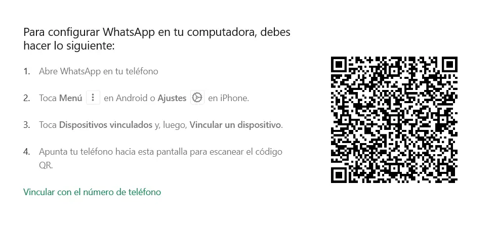 Imagen: Captura de la página de WhatsApp en escritorio