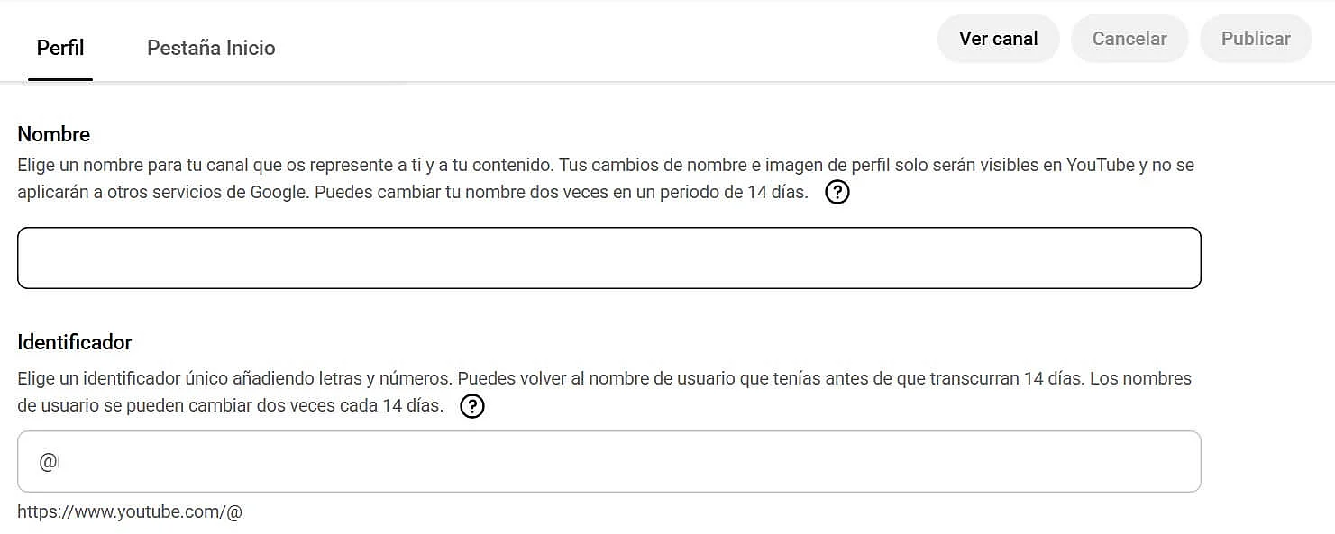 Cambiar el nombre del canal de YouTube Imagen: Cambiar el nombre del canal de YouTube